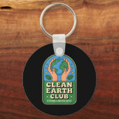 Clean earth club - エコキッズ環境バッジ キーホルダー (正面)