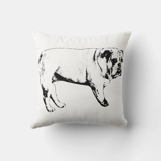 Clean-Edge Bulldog Pillow クッション (裏面)