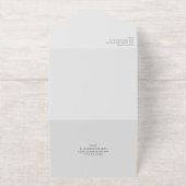 Clean Gray White Gold Arrow Minimalist Wedding オールインワン招待状 (外側)