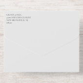 Clean Gray White Gold Arrow Minimalist Wedding オールインワン招待状 (背面)
