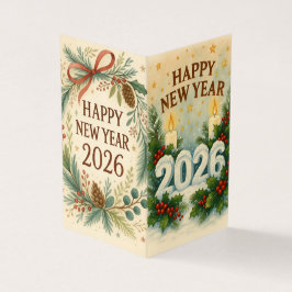 clean happy new year 2026 business card 名刺