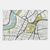 CLEAN HARVARD UNIVERSITYマサチューセッツ州概要地図 キッチンタオル (横)