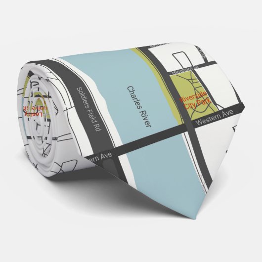 CLEAN HARVARD UNIVERSITYマサチューセッツ州概要地図 ネクタイ (ロール)