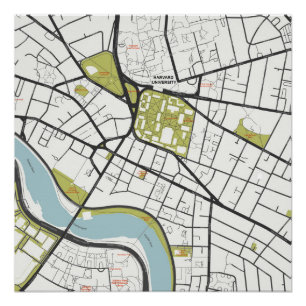 CLEAN HARVARD UNIVERSITYマサチューセッツ州概要地図 ポスター