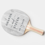 Clean Light Gray Couple Names with Wedding Date 卓球ラケット (横)