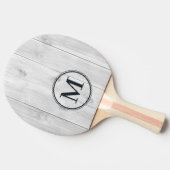 Clean Light Gray Wooden Monogram 卓球ラケット (横)