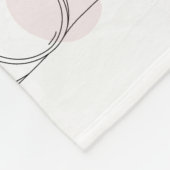 Clean Line Cherry Drawing with Organic Botanical  フリースブランケット (角)