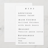 Clean Menu Template Modern Simple Reseption メニュー (正面/裏面)