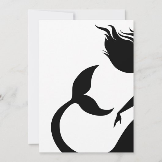 Clean Mermaid Silhouette Wedding 招待状 (裏面)
