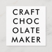 Clean Minimal Craft Chocolate Maker QR Code Square スクエア名刺 (裏面)