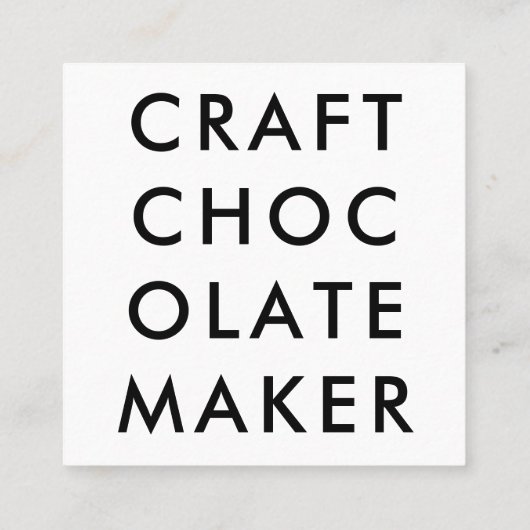 Clean Minimal Craft Chocolate Maker QR Code Square スクエア名刺 (裏面)