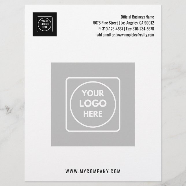 Clean Minimalist Business Watermark letterhead レターヘッド (正面)