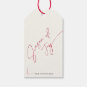 Clean Minimalist Family Name Christmas Present ギフトタグ (正面)