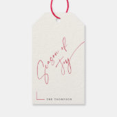 Clean Minimalist Family Name Christmas Present ギフトタグ (裏面)