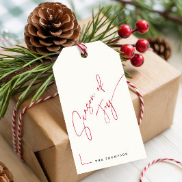 Clean Minimalist Family Name Christmas Present ギフトタグ