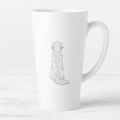 Clean Minimalist Golden Retriever Line Art  カフェラテマグ (右)