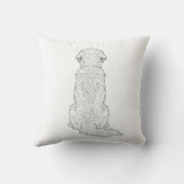 Clean Minimalist Golden Retriever Line Art  クッション (裏面)