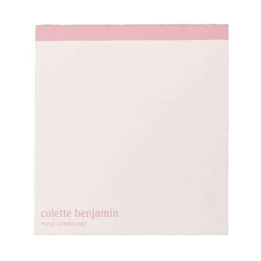 Clean Minimalist Pastel Pink & Pale Peach ノートパッド (正面)