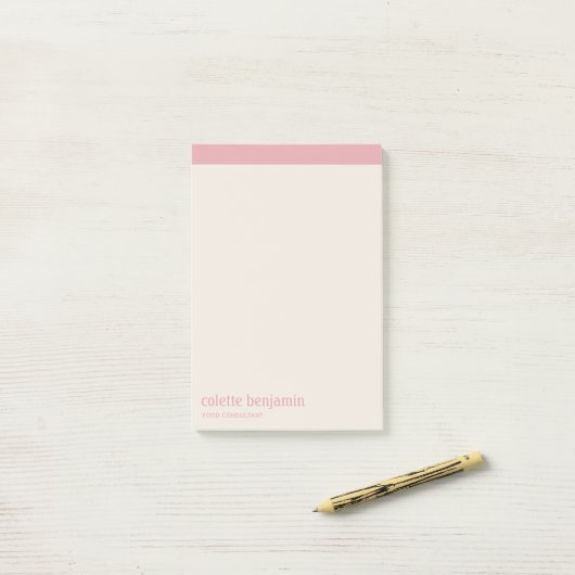 Clean Minimalist Pastel Pink & Pale Peach ポストイット (デスク上)