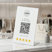 Clean Minimalist Thank You Review QR Code 台座サイン