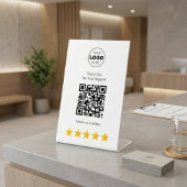 Clean Minimalist Thank You Review QR Code 台座サイン