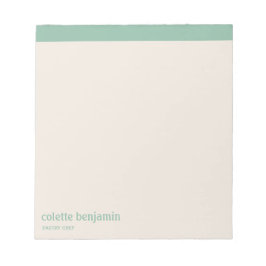Clean Minimalist Turquoise-Green & Pale Peach ノートパッド