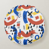 Clean Modern Abstract Pattern | Colorful Artistic  ラウンドクッション (裏面)