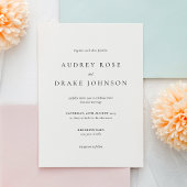 Clean Modern Black and White Wedding 招待状