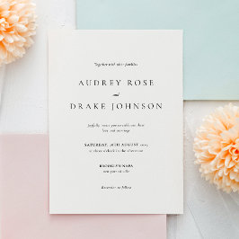 Clean Modern Black and White Wedding 招待状