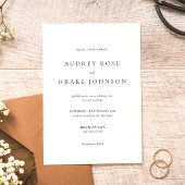 Clean Modern Black and White Wedding 招待状