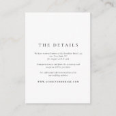 Clean Modern Black and White Wedding Details エンクロージャーカード (正面)