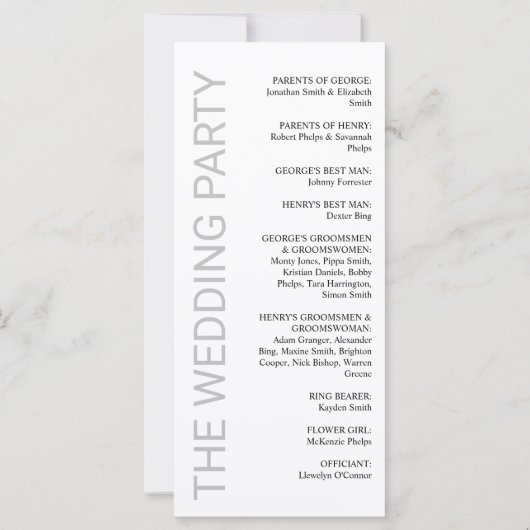 Clean Modern Black Gray White Wedding (裏面)