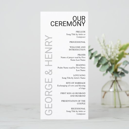 Clean Modern Black Gray White Wedding (スタンド正面)