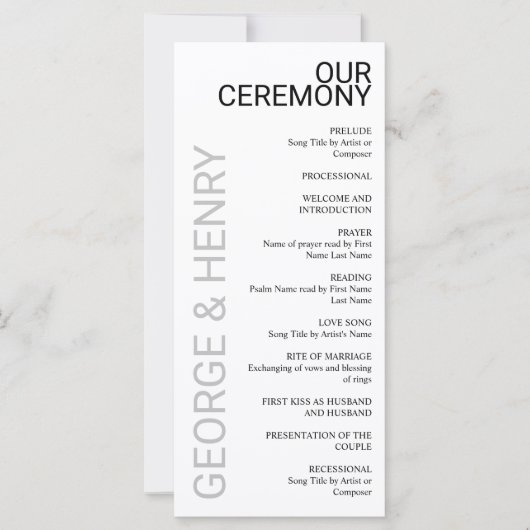 Clean Modern Black Gray White Wedding (正面)