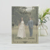 Clean Modern Minimalist Full Photo Wedding  招待状 (スタンド正面)