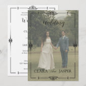 Clean Modern Minimalist Full Photo Wedding  招待状 (正面/裏面)