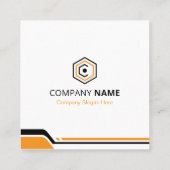 Clean & Modern Orange & White Corporate スクエア名刺 (裏面)