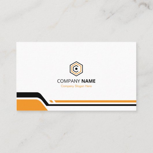 Clean & Modern Orange & White Corporate 名刺 (裏面)