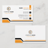 Clean & Modern Orange & White Corporate 名刺 (正面/裏面)