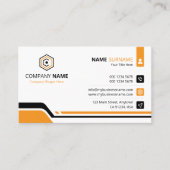 Clean & Modern Orange & White Corporate 名刺 (正面)