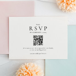 Clean Modern Qr Code Wedding  出欠カード