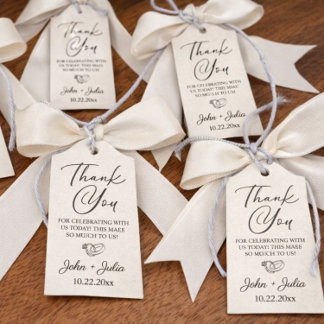 Clean Modern Wedding Favor Gift Tag ギフトタグ