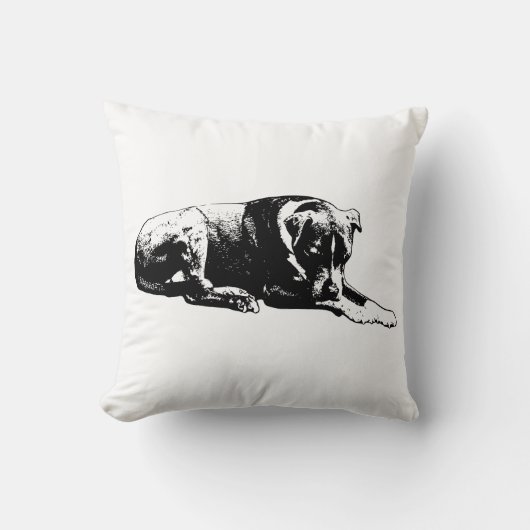 Clean Outline Dog Pillow クッション (正面)