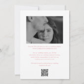 Clean Pink QR Code Photo Elegant Wedding セーブザデート (裏面)