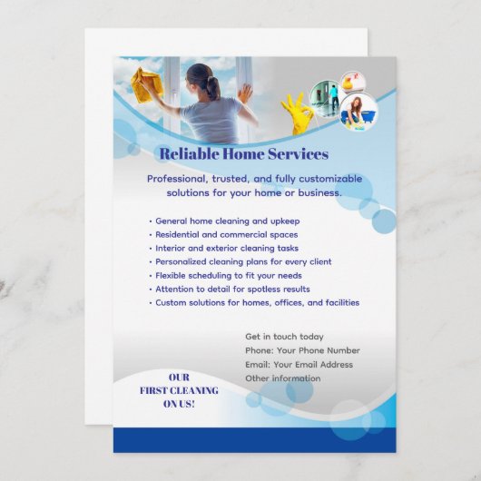 Clean Professional Editable Template  招待状 (正面/裏面)