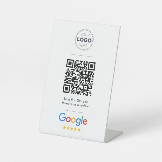 Clean Professional Google Review QR Code Logo 台座サイン (正面)