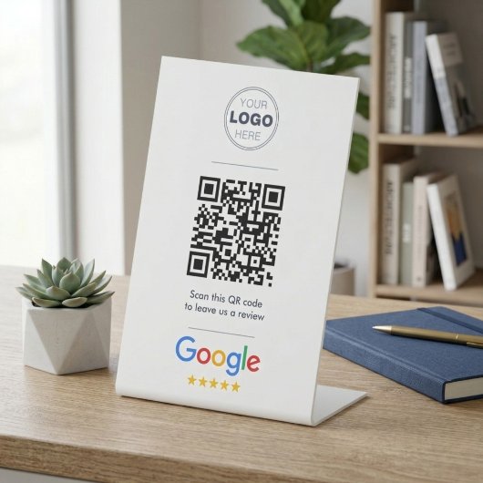 Clean Professional Google Review QR Code Logo 台座サイン