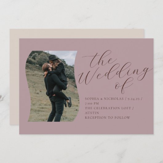 Clean Script Writhl結婚式招待状 招待状 (正面/裏面)