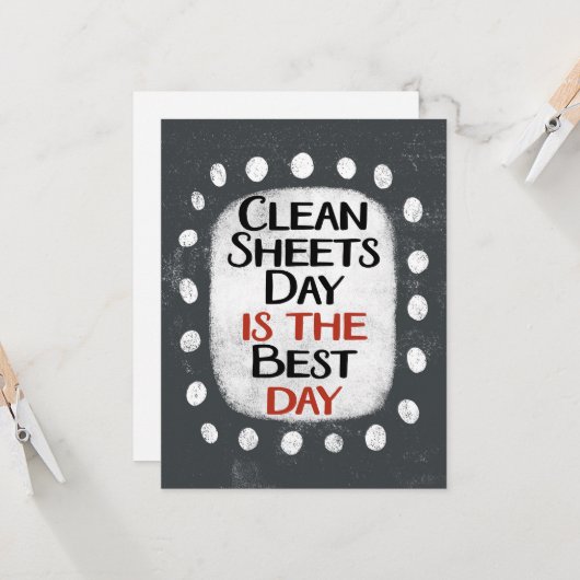 Clean Sheets Day Greeting Card カード (正面/裏面インサイチュ)