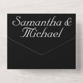 Clean simple black white wedding オールインワン招待状 (裏面)